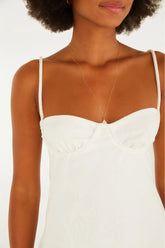 VESTIDO MIDI JACQUARD CONCHA FARM OFF WHITE