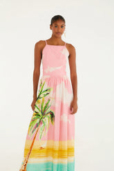 VESTIDO FEM LONGO COQUEIRAO FARM ROSA