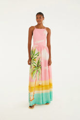 VESTIDO FEM LONGO COQUEIRAO FARM ROSA