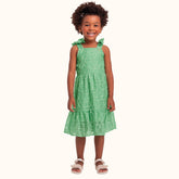 VESTIDO ALCA AMARRACAO TULE BORDADO VERDE CARIBE