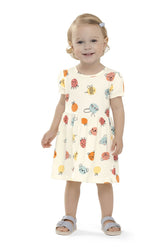 VESTIDO MC EST BICHINHOS E FRUTA OFF WHITE