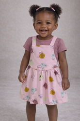 CONJ FEM BL E VESTIDO ALCA BICHINHOS LILAS