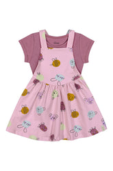 CONJ FEM BL E VESTIDO ALCA BICHINHOS LILAS