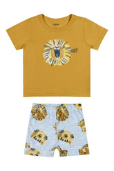CONJ MAS CAM LEAO GRRR E BERM FLAME AMARELO MOSTARDA