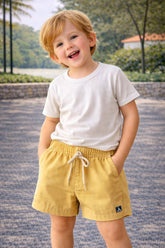 BERMUDA MAS KIDS ALFA PREMIUM VISCOSE MOSTARDA