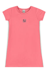 VESTIDO MC MALHA LISTRA LATERAL ELIAN ROSA CLARO