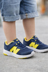 TENIS NB 578 VELCRO BABY MARINHO/AMARELO NEON