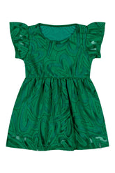 VESTIDO EM TULE DEVORE EST CORACOES VERDE BANDEIR