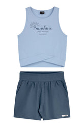 CONJ FEM JUV REG SUNSHINE SHORT MLT AZUL CLARO