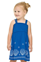 VESTIDO ALCA DUPLA EST PUFF PEROLAS AZUL ESCURO