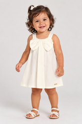 VESTIDO ALCA TRICOLINE DET LACO BUSTO BRANCO