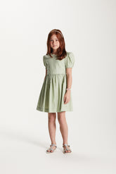 VESTIDO ROD TRICOLINE LISTRADO C LUREX VERDE CLARO