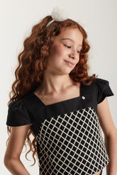 CONJ FEM BL E SHORT EM CHIFFON BORDADO PRETO