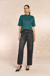 BLUSA T SHIRT FEM MC EM MALHA SUEDINE VERDE EDEN