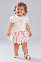 CONJ FEM BL LACO LANT E SHORT SAIA LIST MARFIM/ROSA