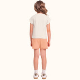 CONJ FEM BL LIMOES C STRASS E SHORT MLT BAUNILHA/LARANJA