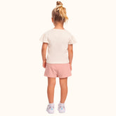 CONJ FEM BL URSO E STRASS SHORT SAIA MLT BAUNILHA/ROSA