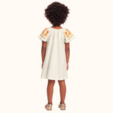 VESTIDO MC BORB EST ABACAXIS C LANTEJ MARFIM/LARANJA