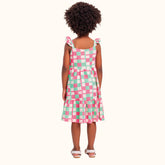 VESTIDO ALCA BAB MALHA FLORENCE XADREZ VERDE/PINK