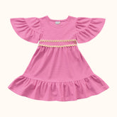 VESTIDO MC BAB DET RENDA BUSTO FAVO ROSA