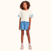 CONJ FEM BL MG BORD C BORD E SHORT MLT MARFIM/AZUL