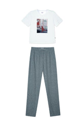 PIJAMA FEM BLGATO E CALCA ESTAMPADA BRANCO