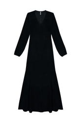 VESTIDO ML LONGO EM VISCOSE PRETO