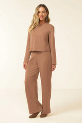 CALCA FEM MOLEM FELPADO DET LATERAL KHAKI