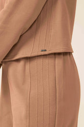 CALCA FEM MOLEM FELPADO DET LATERAL KHAKI