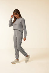 CONJ FEM BLUSAO E CALCA MOLECOTTON FELP CINZA