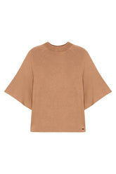 BLUSA FEM MC EM MALHA TRICO DE VISCOSE MARROM