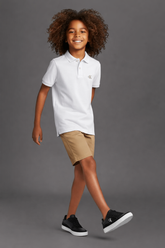 POLO CKJ KIDS MAS MC LOGO CK BORDADO BRANCO