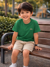 CAMISETA MAS KIDS MC LACOSTE CORE VERDE 132