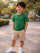CAMISETA MAS KIDS MC LACOSTE CORE VERDE 132