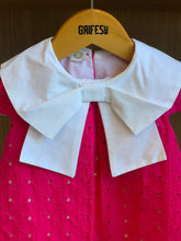 VESTIDO DE LAISE PREGAS E MAX GOLA BORD ROSA PINK