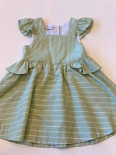 VESTIDO TRICOLINE LISTRRADA FIO DE LUREX VERDE CLARO