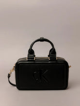 BOLSA CKJ FEM TOTE MINI LOGO REISSUE PRETO