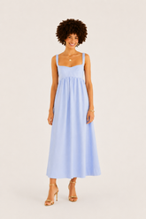 VESTIDO LONGO ALCAS FARM AZUL CLARO