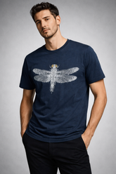 CAMISETA MAS SLIM VINTAGE LIBELULA GAZE PRETO