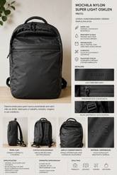 MOCHILA NYLON SUPER LIGHT OSKLEN PRETO