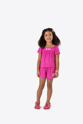 CONJ FEM BL FLORES BUSTO SHORT VISC MAQ ROSE VIOLET