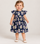 VESTIDO MC BORB POPELINE FLOWER GARDEN MARINHO