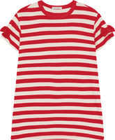 VESTIDO MC C LACOS RIBANA LISTRADO VERMELHO