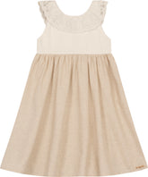 VESTIDO LINHO PREMIUM RENDA LACO COSTA OFF WHITE