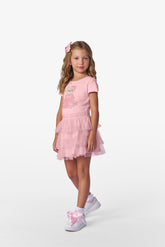 CONJ FEM BL RIB URSA STRASS E SAIA TULE ROSA CLARO