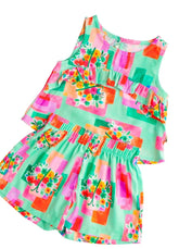 CONJ FEM BORBOFLORES ALPHABETO ROSA/VERDE