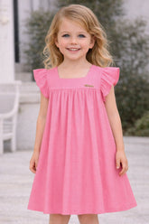 VESTIDO MC BAB GOLA QUADRADA ANARRUGA ROSA