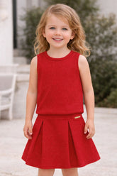 CONJ FEM REG E SAIA MOLECOTTON LUREX VERMELHO