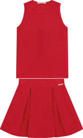 CONJ FEM REG E SAIA MOLECOTTON LUREX VERMELHO
