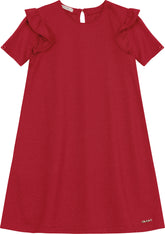 VESTIDO MC DET BABADO MOLECOTTON LUREX VERMELHO